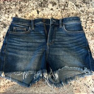 LC Lauren Conrad Blue Frayed Jean Shorts
